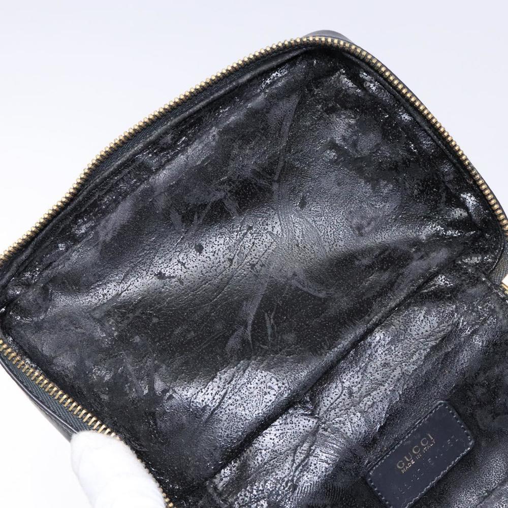 GUCCI Bamboo Vanity Hand Bag Patent leather Navy Gold 032 1705 0151 Auth 139591 - Picture 10 of 16